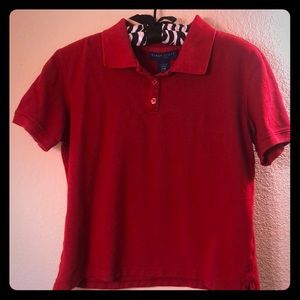 Karen Scott Red Collard Shirt